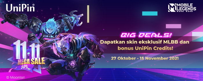 Big Deals! Dapatkan Skin Eksklusif MLBB dan Bonus UniPin Credits!